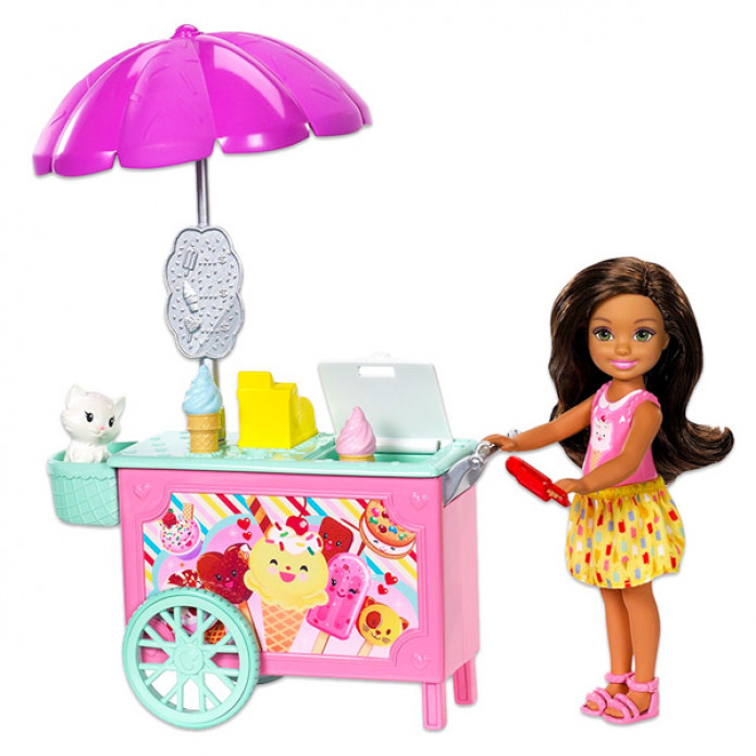  Barbie: barna hajú Chelsea fagyis kocsival