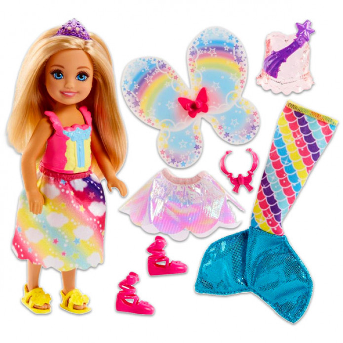 Barbie Dreamtopia: Chelsea szivárványos ruhában