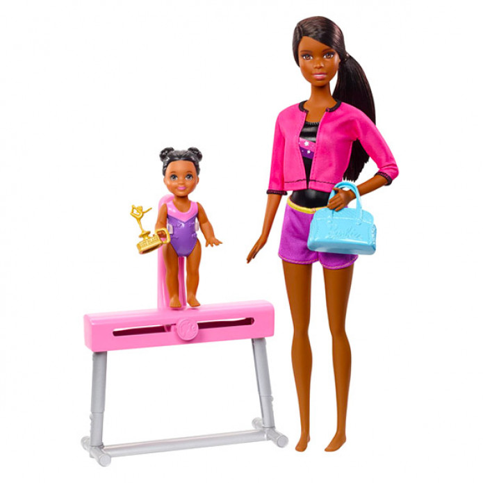 Barbie edző babák: gimnasztika edző szett