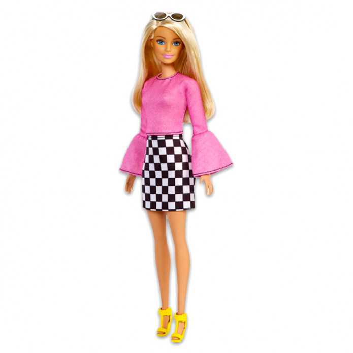  Barbie Fashionistas: Szőke hajú Barbie kockás szoknyában