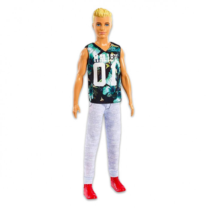  Barbie Fashionistas: Szőke hajú Ken baba dzsungel mintás pólóban