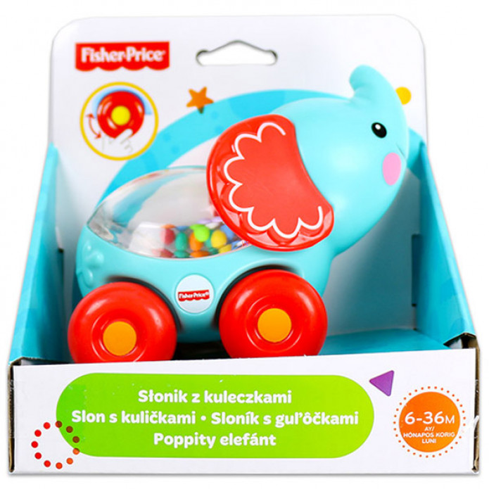 Fisher Price Poppity guruló csörgő elefánt bébijáték