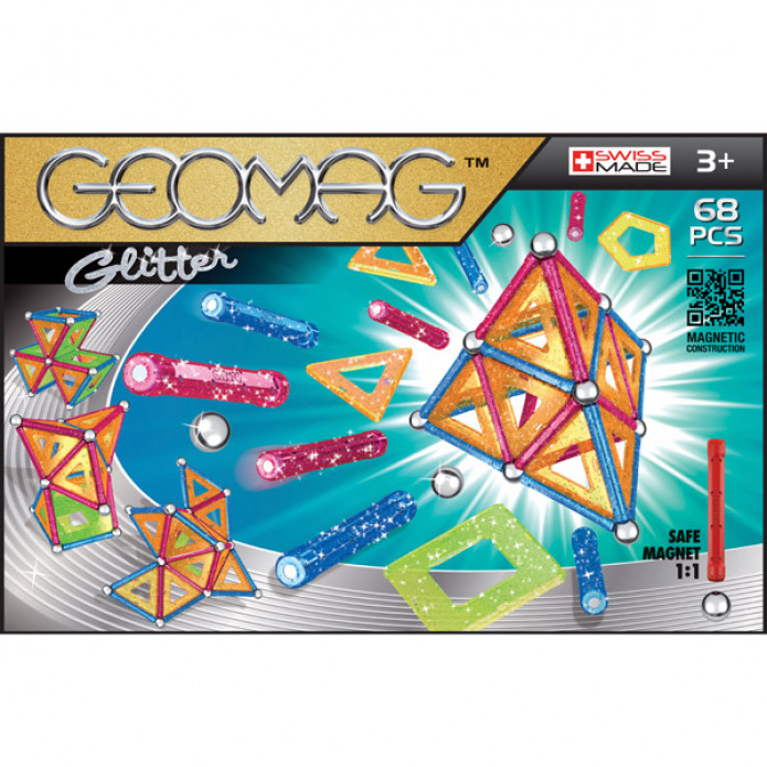 Geomag Glitter: Csillámos készlet - paneles - 68 db-os