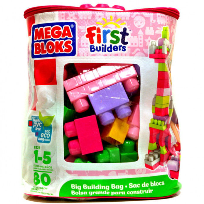 Mega Bloks - 80 db lányos építőkocka táskában