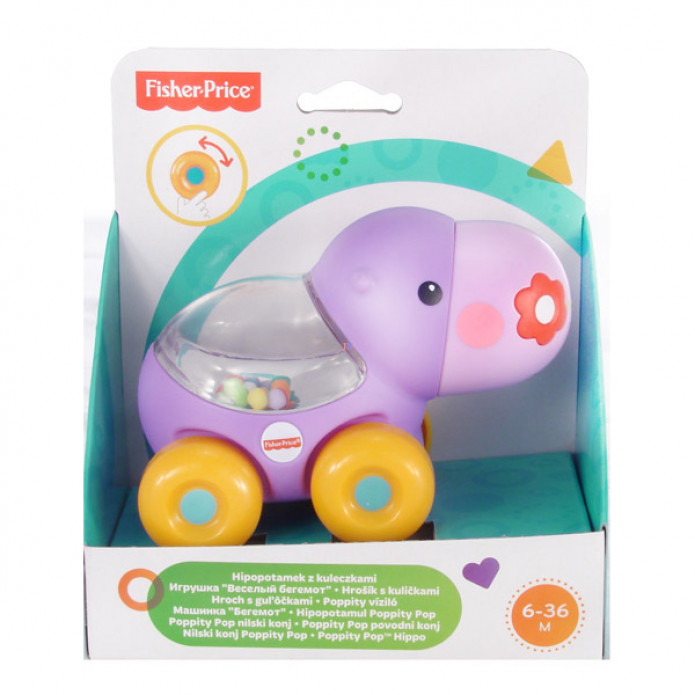 Poppity guruló csörgő víziló bébijáték