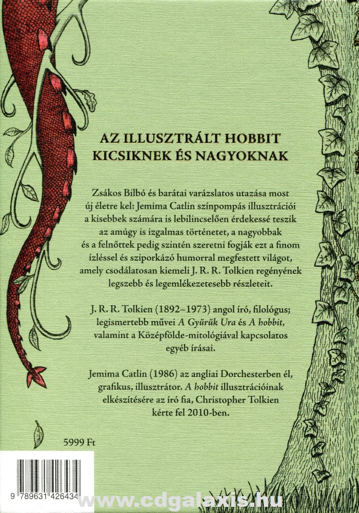 Könyv A hobbit / Jemima Catlin illusztrációival (J. R. R. Tolkien) hátlap