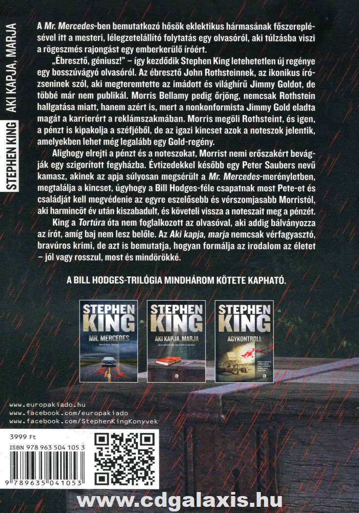 Könyv Aki kapja, marja (Stephen King) hátlap