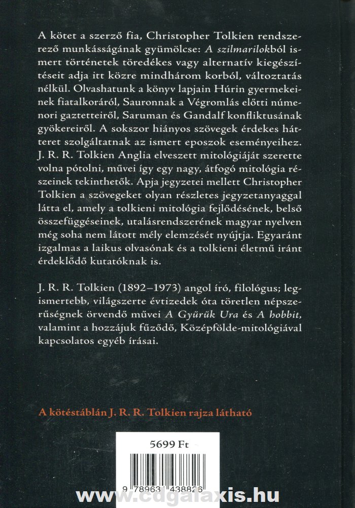 Könyv Befejezetlen regék Númenorról és Középföldéről (J. R. R. Tolkien) hátlap
