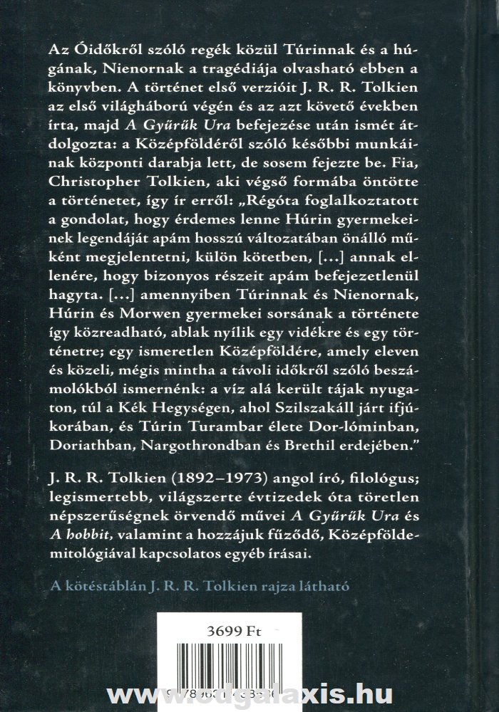 Könyv Húrin gyermekei (J. R. R. Tolkien) hátlap