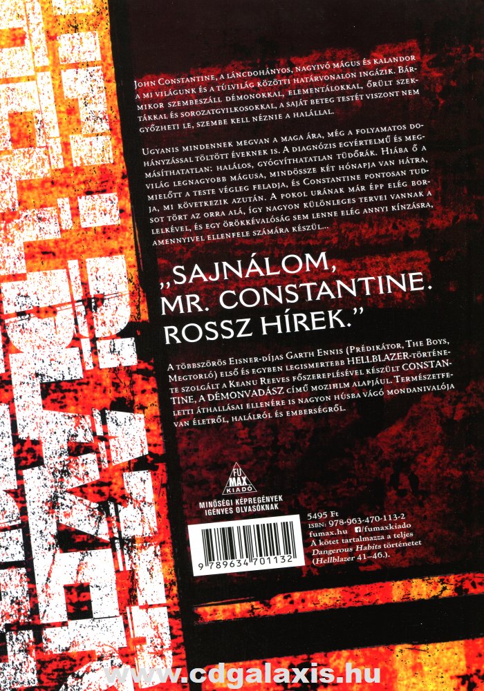 Könyv John Constantine - Hellblazer - Káros szenvedélyek (Garth Ennis) hátlap