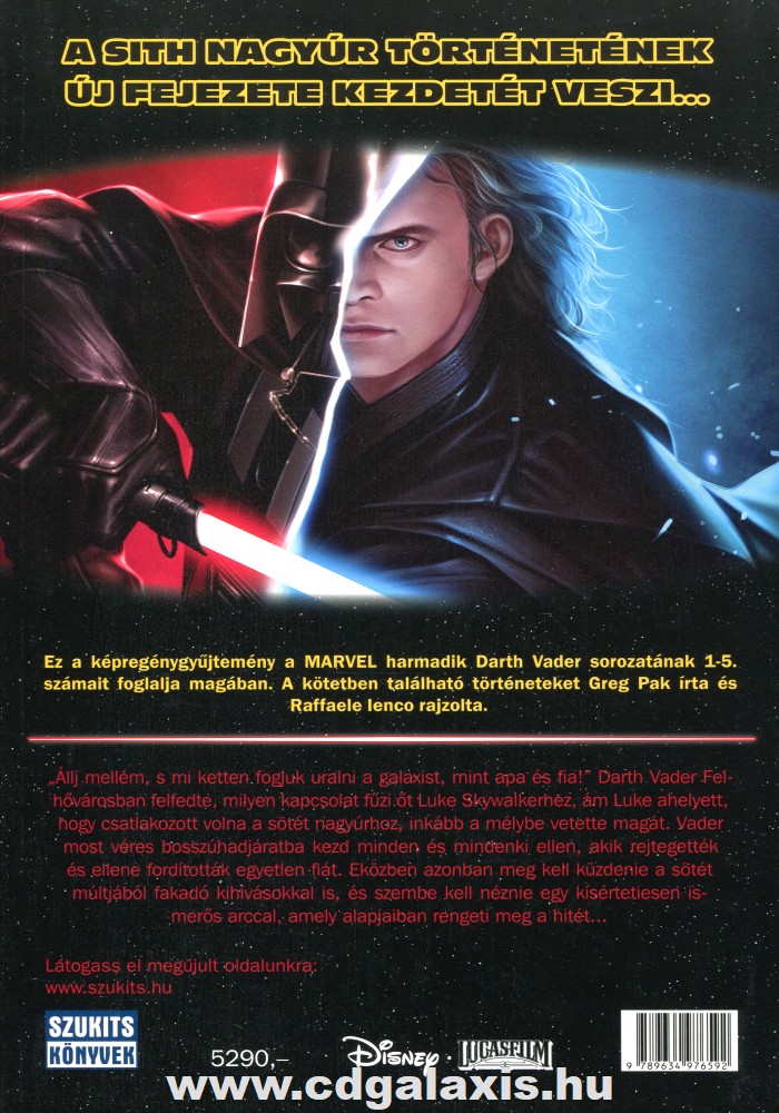 Könyv Star Wars: Darth Vader - A Sith sötét szíve (Greg Pak) hátlap