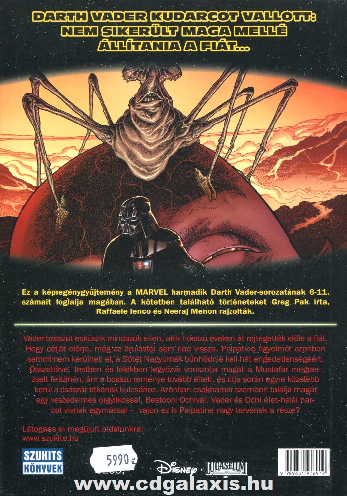 Könyv Star Wars: Darth Vader - Tűzpróba (Greg Pak) hátlap