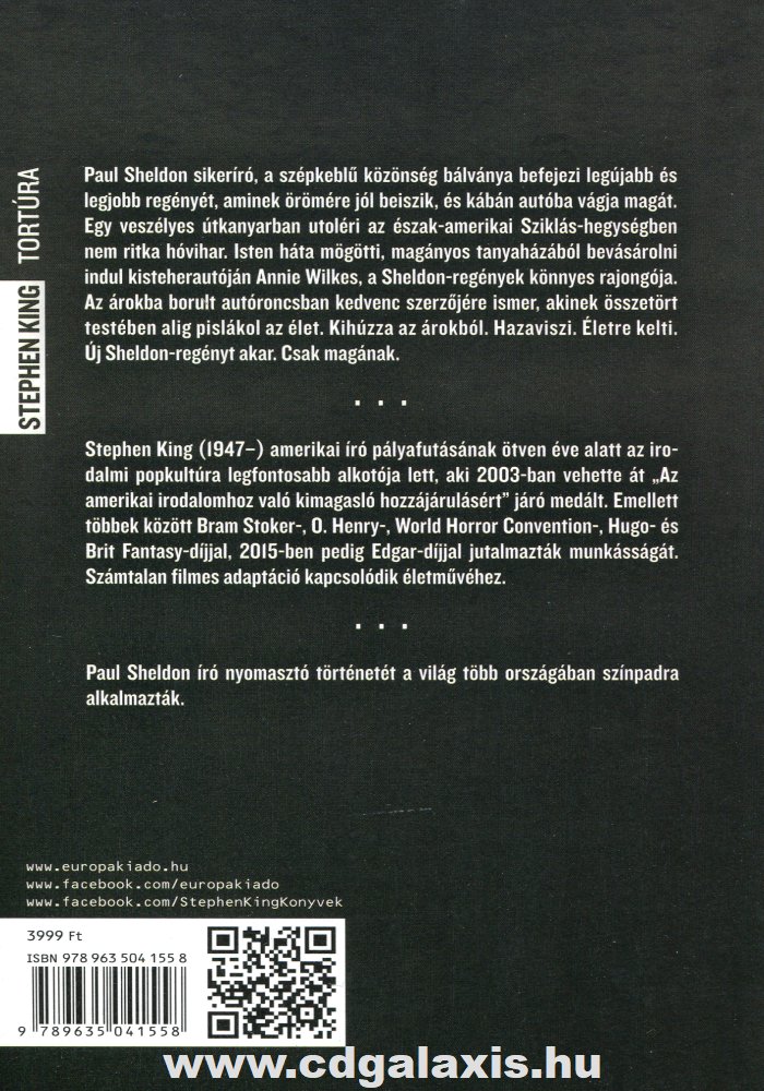 Könyv Tortúra (Stephen King) hátlap