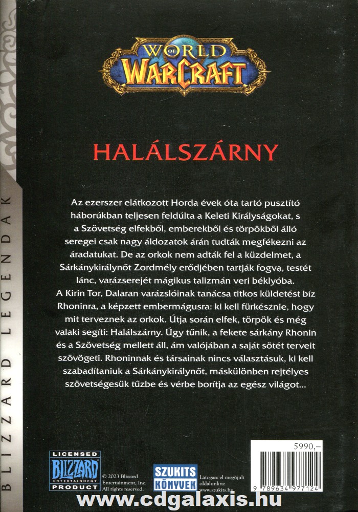Könyv World of Warcraft: Halálszárny (Richard A. Knaak) hátlap