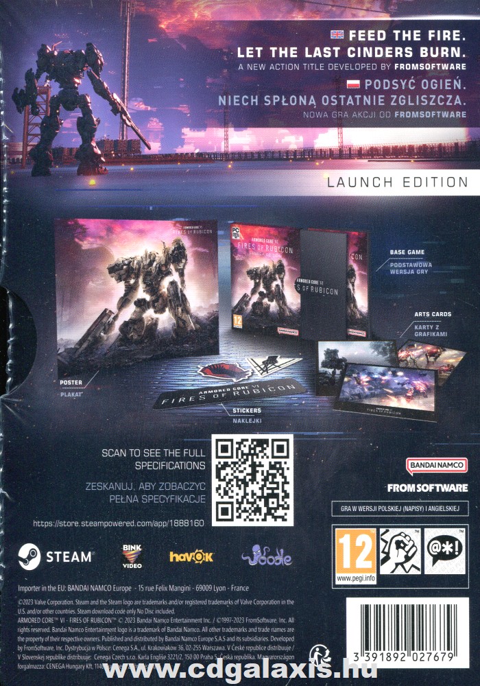 PC játék Armored Core VI Fires of Rubicon Launch Edition hátlap