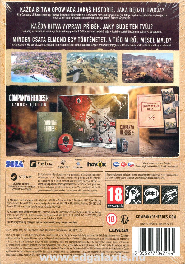 PC játék Company of Heroes 3 Steelcase Launch Edition hátlap