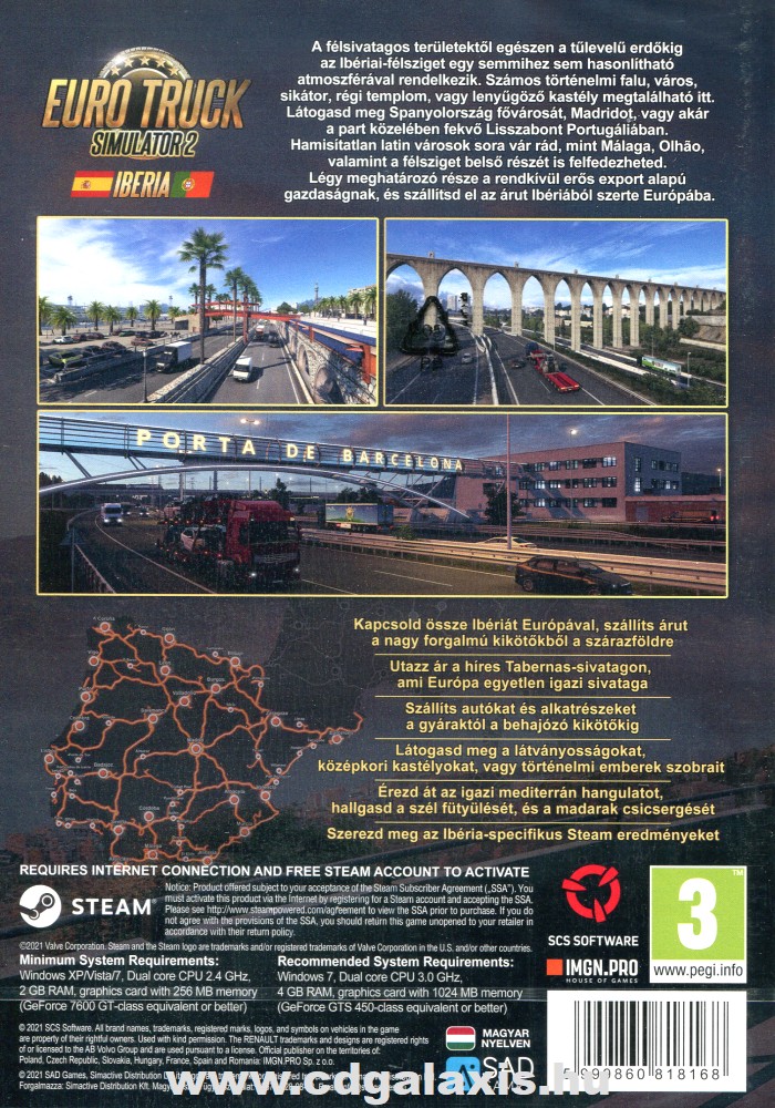 PC játék Euro Truck Simulator 2 kiegészítő: Iberia hátlap