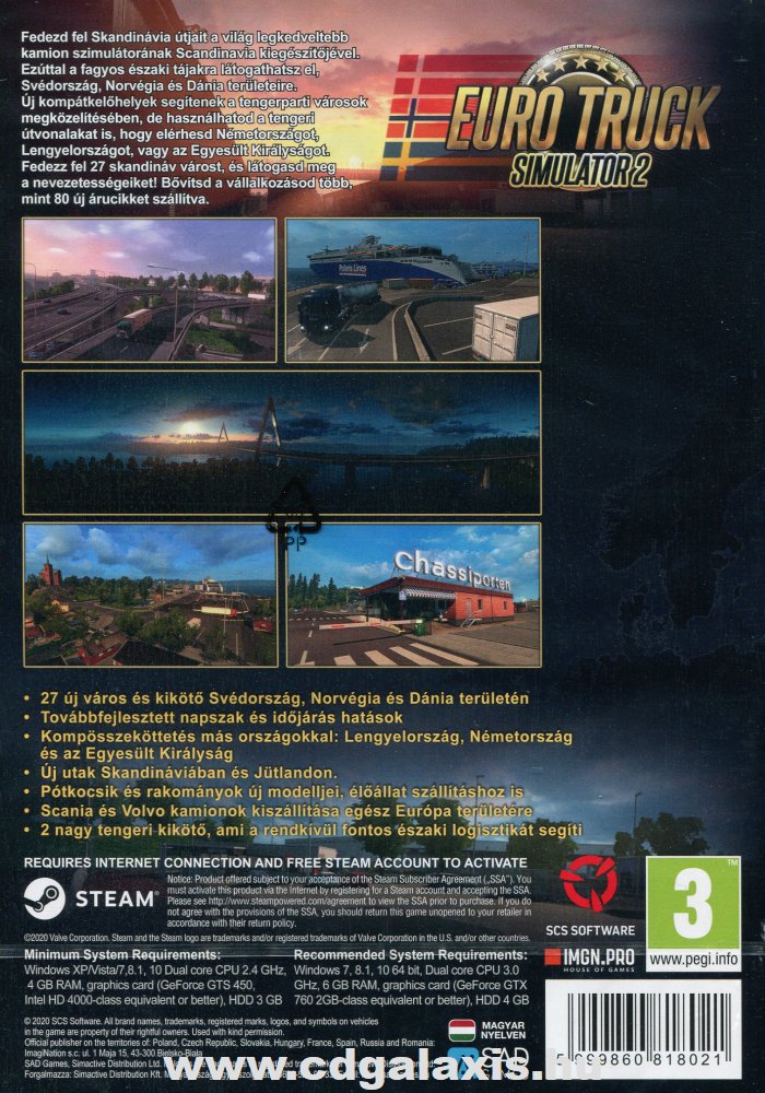 PC játék Euro Truck Simulator 2 kiegészítő: Scandinavia hátlap