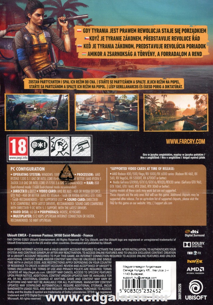 PC játék Far Cry 6 hátlap