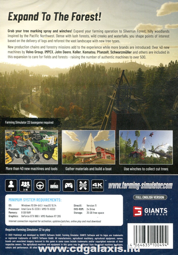 PC játék Farming Simulator 22 kiegészítő: Platinum Expansion hátlap