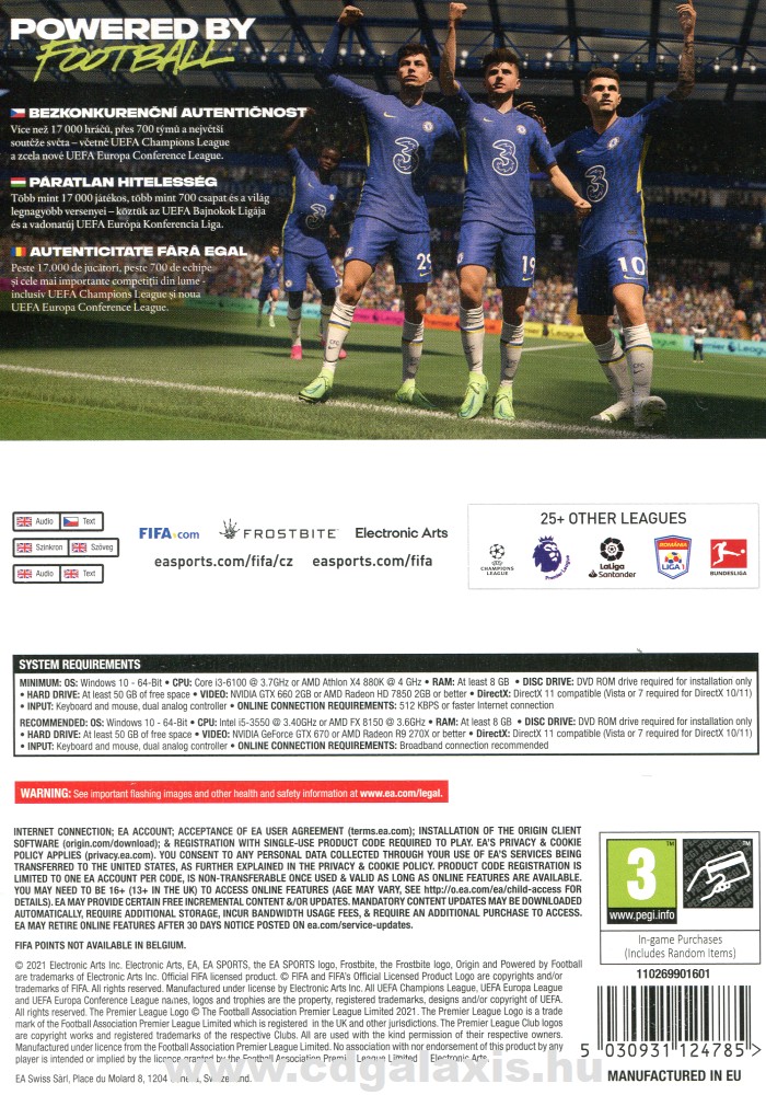 PC játék FIFA 22 hátlap