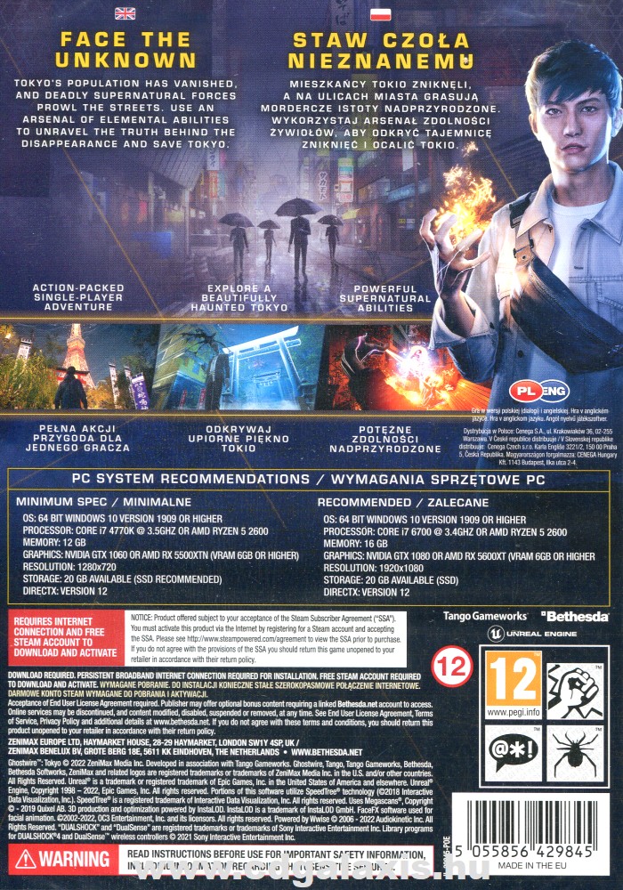 PC játék Ghostwire Tokyo hátlap