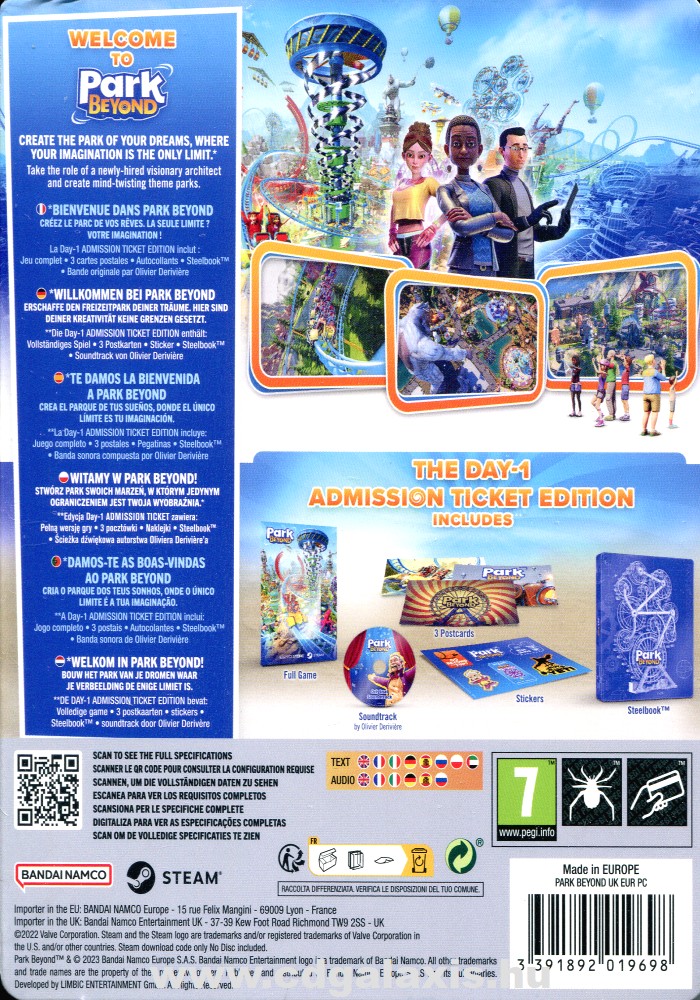 PC játék Park Beyond Day-1 Admission Ticket Edition hátlap