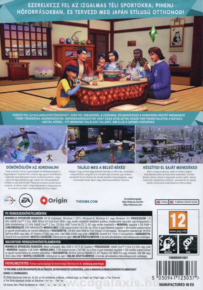 PC játék The Sims 4 kiegészítő: Snowy Escape hátlap