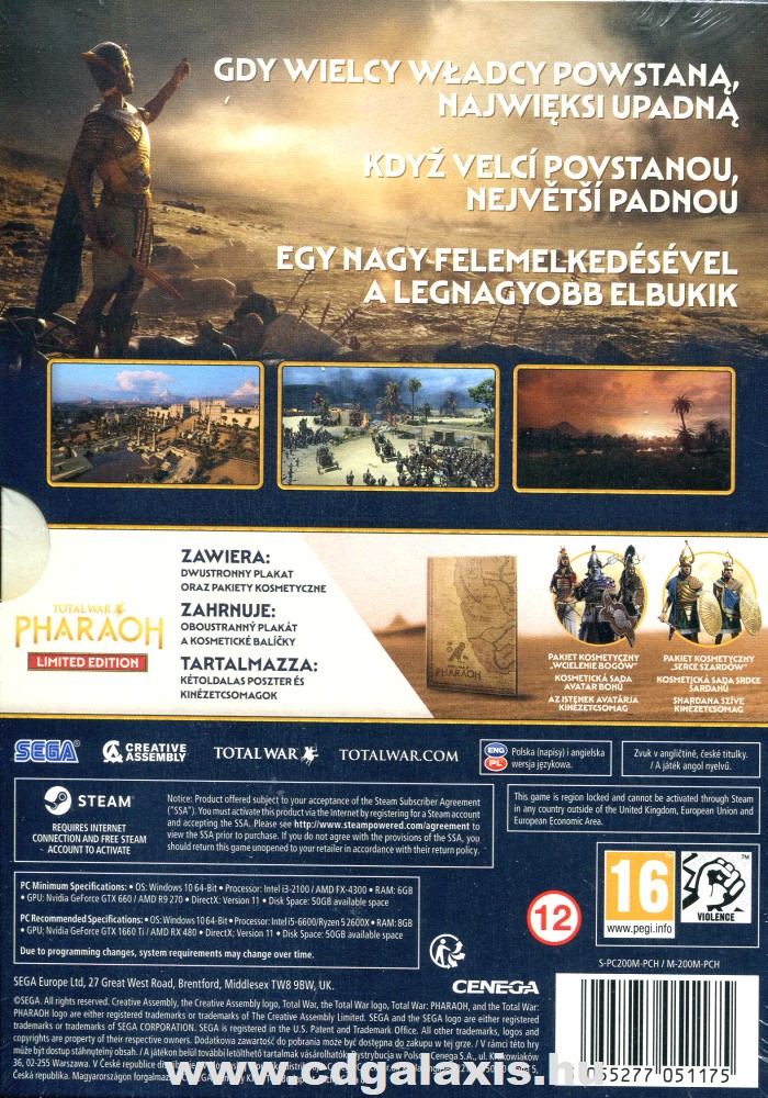 PC játék Total War Pharaoh Limited Edition hátlap
