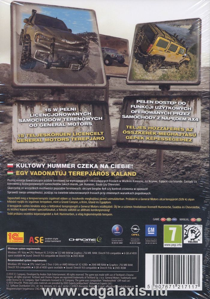 PC játék 4x4 Hummer hátlap
