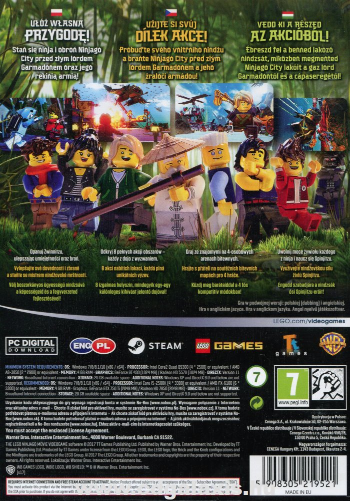 PC játék LEGO Ninjago Movie Videogame hátlap