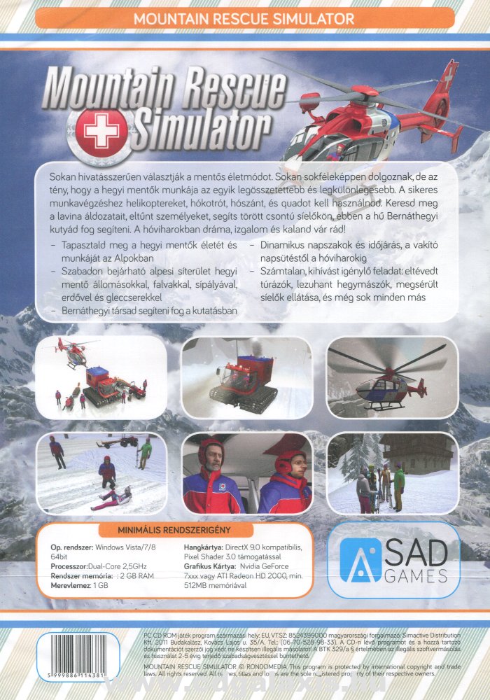 PC játék Mountain Rescue Simulator hátlap