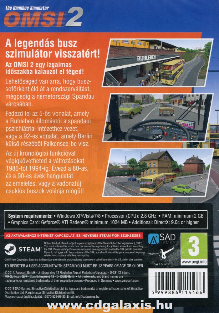 PC játék OMSI 2: The Omnibus Simulator hátlap