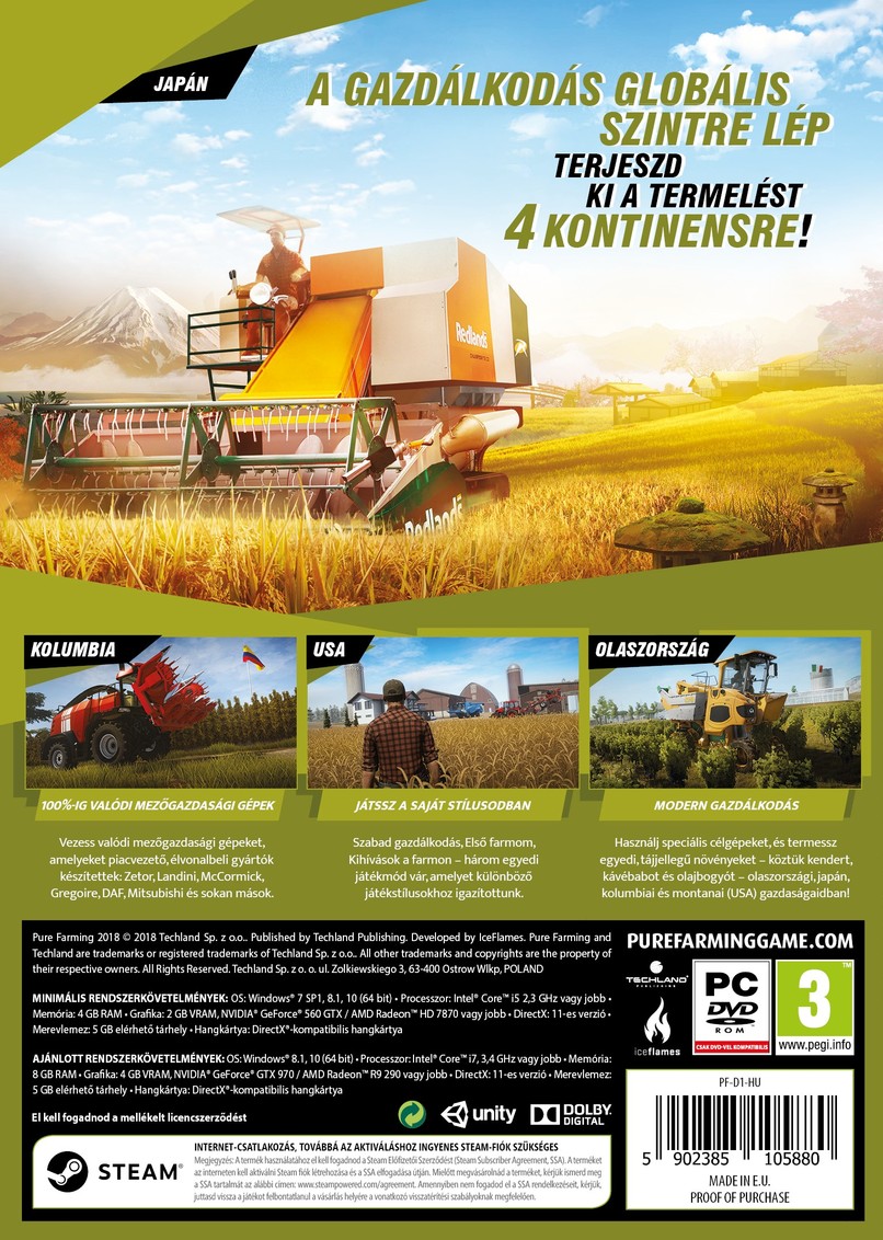 PC játék Pure Farming 2018 hátlap