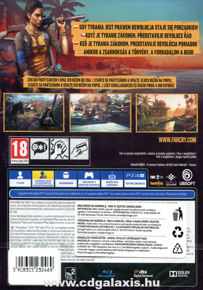 Playstation 4 Far Cry 6 hátlap