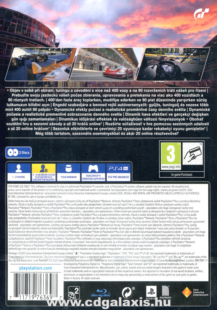 Playstation 4 Gran Turismo 7 hátlap