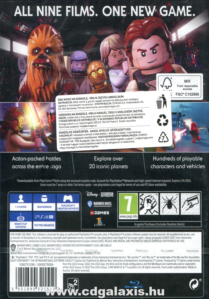 Playstation 4 LEGO Star Wars The Skywalker Saga hátlap