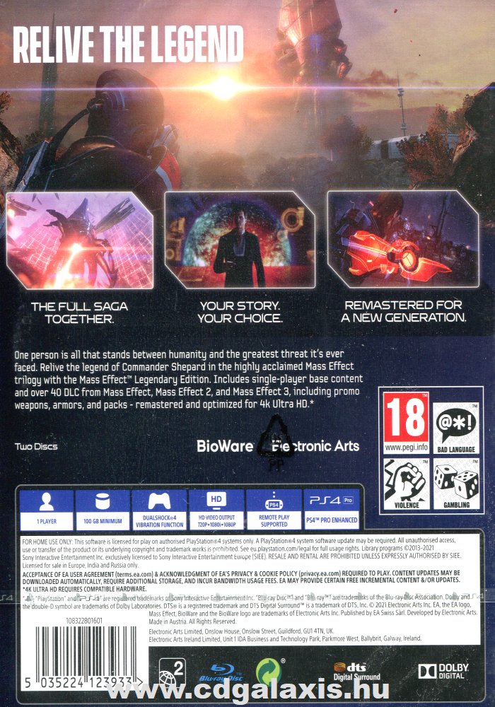 Playstation 4 Mass Effect Legendary Edition hátlap