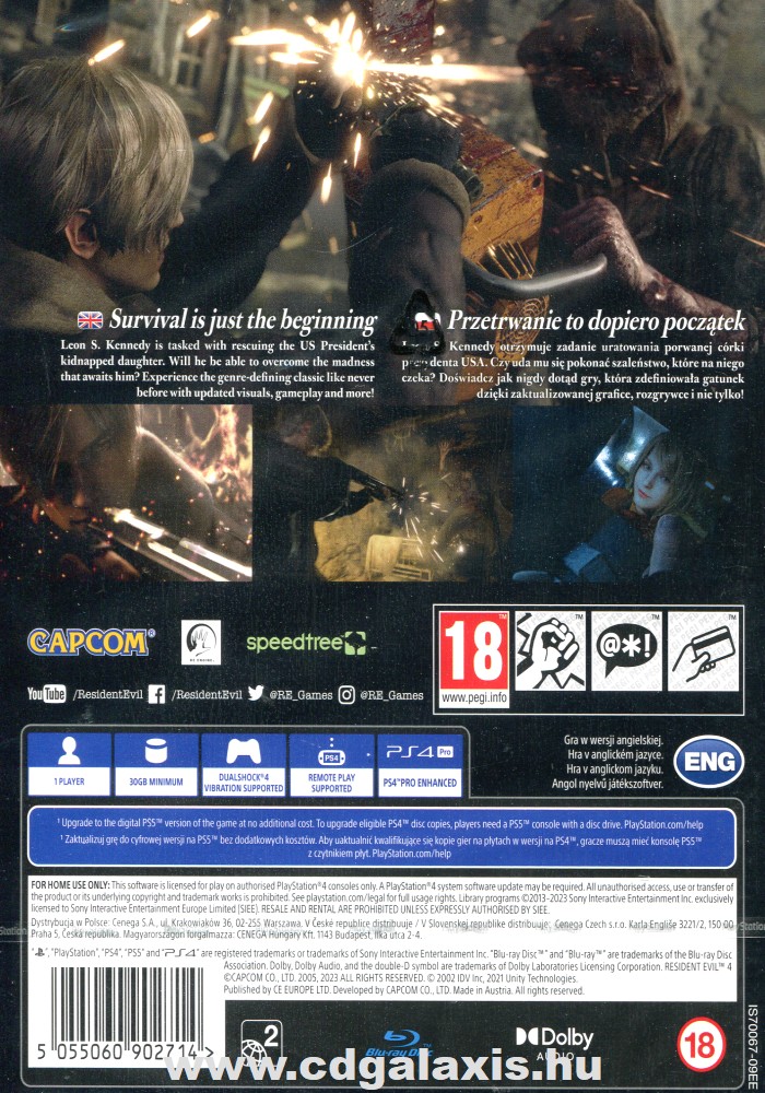 Playstation 4 Resident Evil 4 hátlap