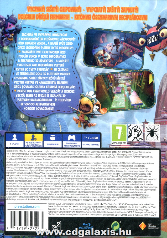 Playstation 4 Sackboy A Big Adventure! hátlap