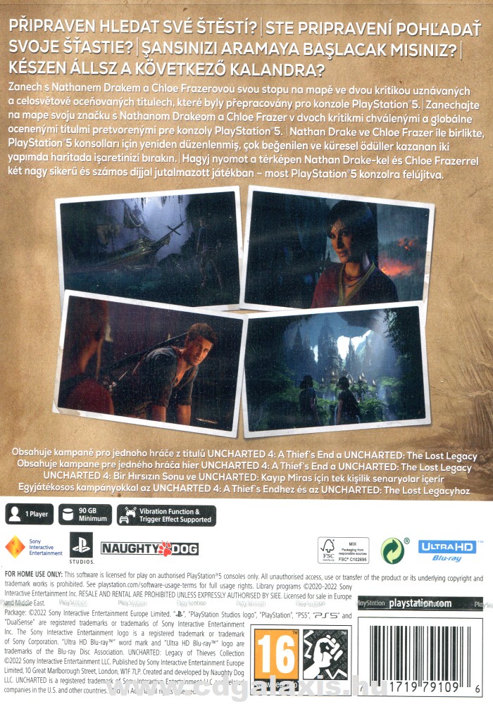 Playstation 5 Uncharted: Legacy of Thieves Collection hátlap
