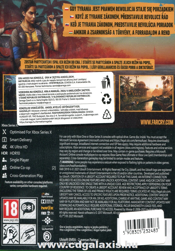 Xbox One Far Cry 6 hátlap
