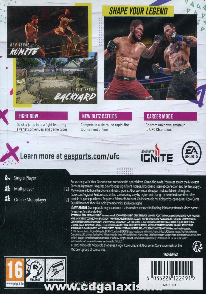 Xbox Series X, Xbox One UFC 4 hátlap