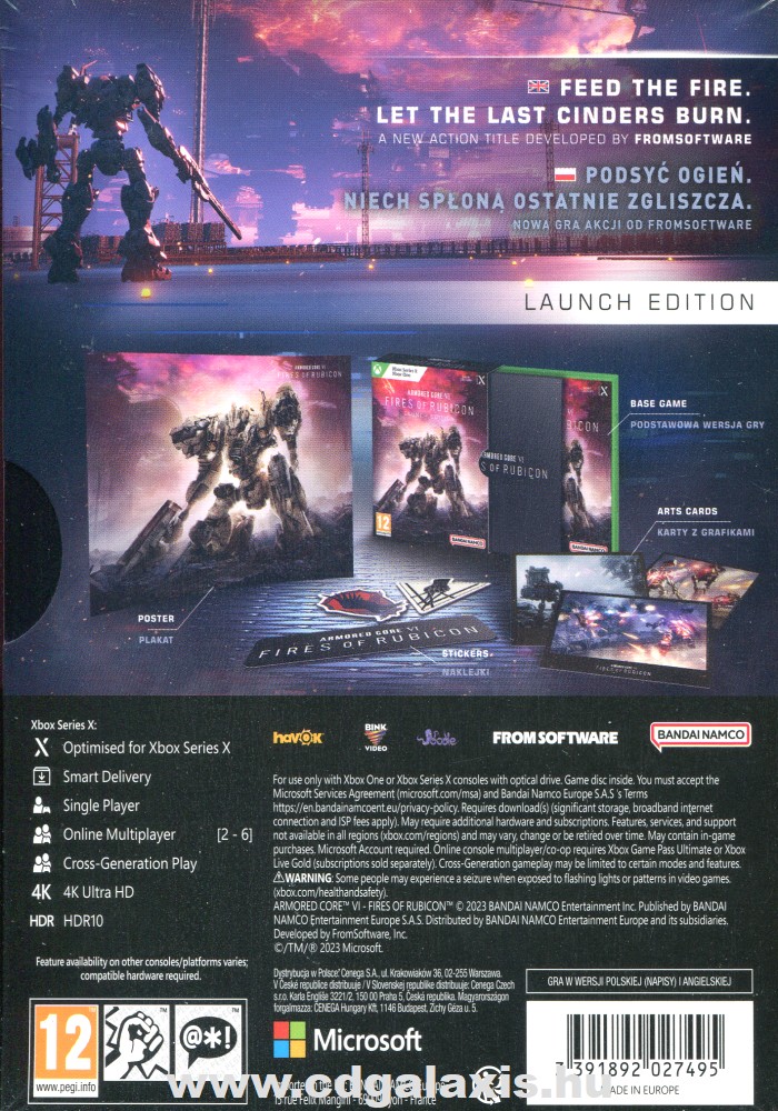 Xbox Series X, Xbox One Armored Core VI Fires of Rubicon Launch Edition hátlap