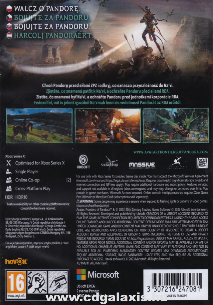 Xbox Series X Avatar Frontiers of Pandora Xbox Series X hátlap
