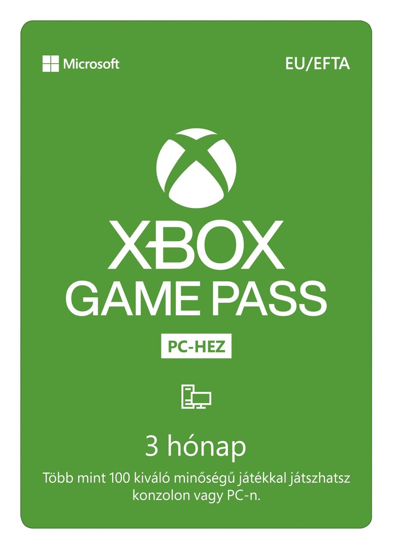 Digitális vásárlás (Xbox) Game Pass for PC 3 hónapos MS Store LETÖLTŐKÓD borítókép