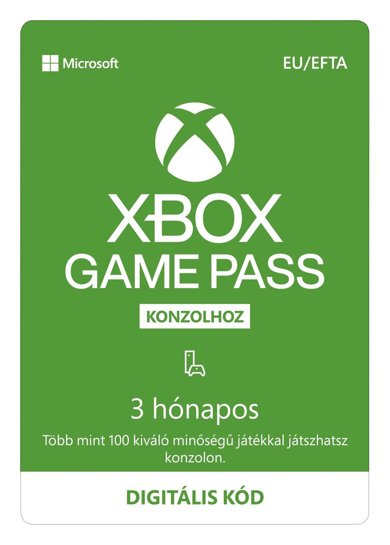 Digitális vásárlás (Xbox) XBOX Game Pass 3 hónapos Xbox Live LETÖLTŐKÓD borítókép