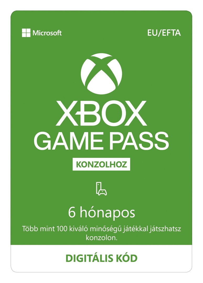 Digitális vásárlás (Xbox) XBOX Game Pass 6 hónapos Xbox Live LETÖLTŐKÓD borítókép