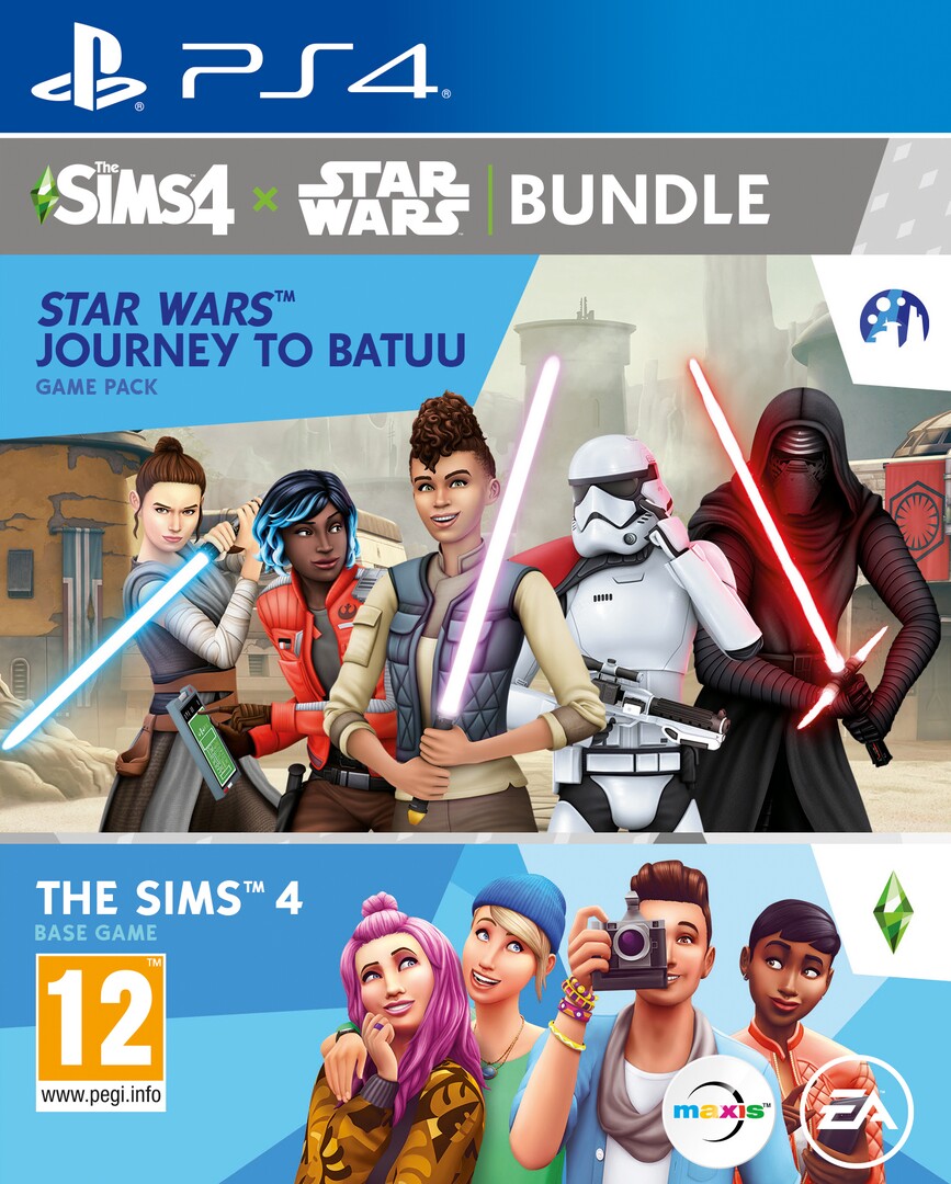Playstation 4 Sims 4 és Star Wars Journey to Batuu borítókép