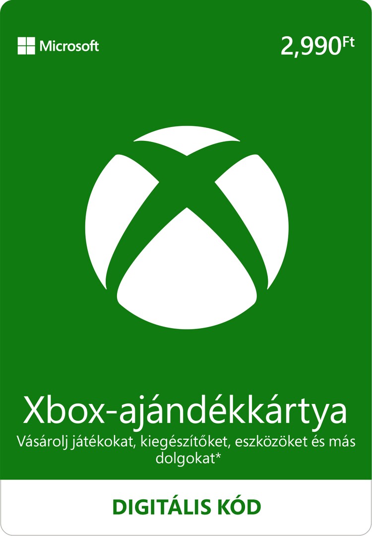 Digitális vásárlás (Xbox) Xbox Live Ajándékkártya 2990 Ft DIGITÁLIS borítókép
